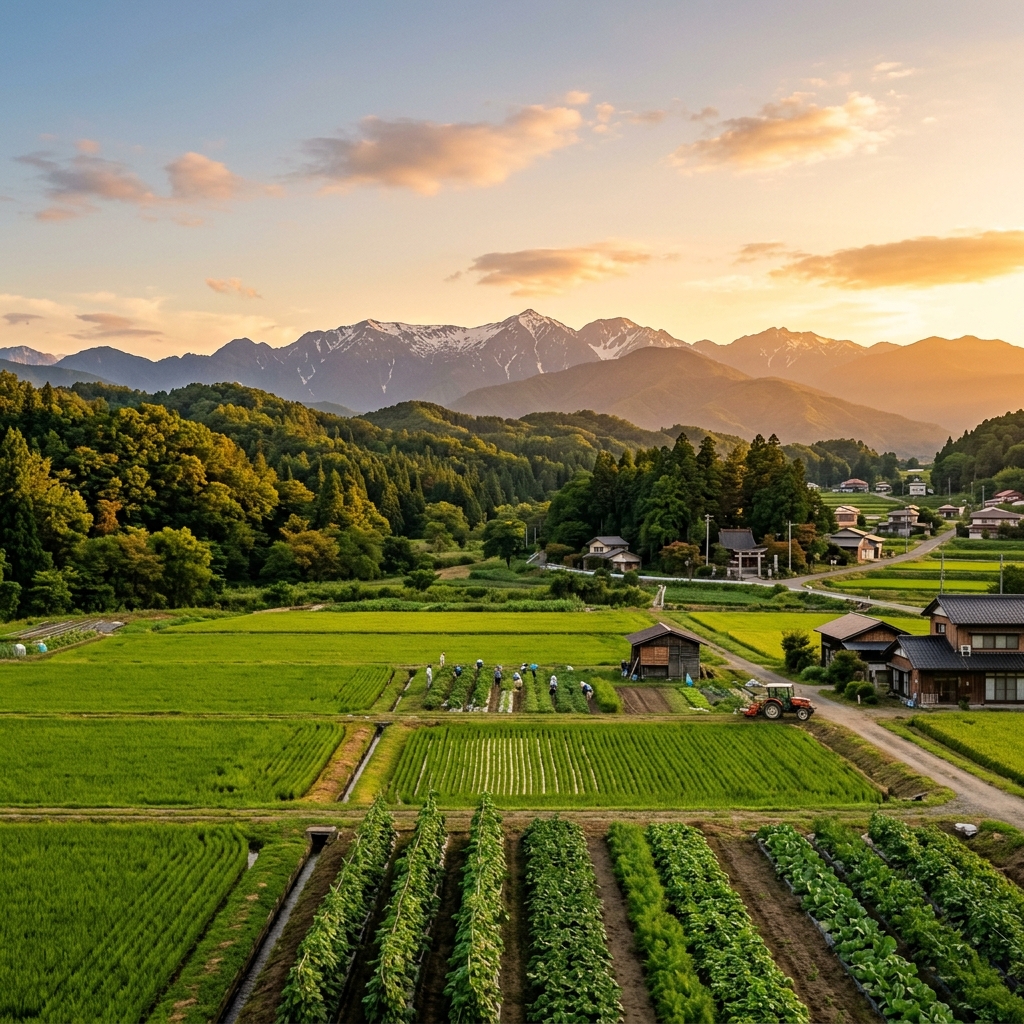 飯綱町の豊かな農村風景
